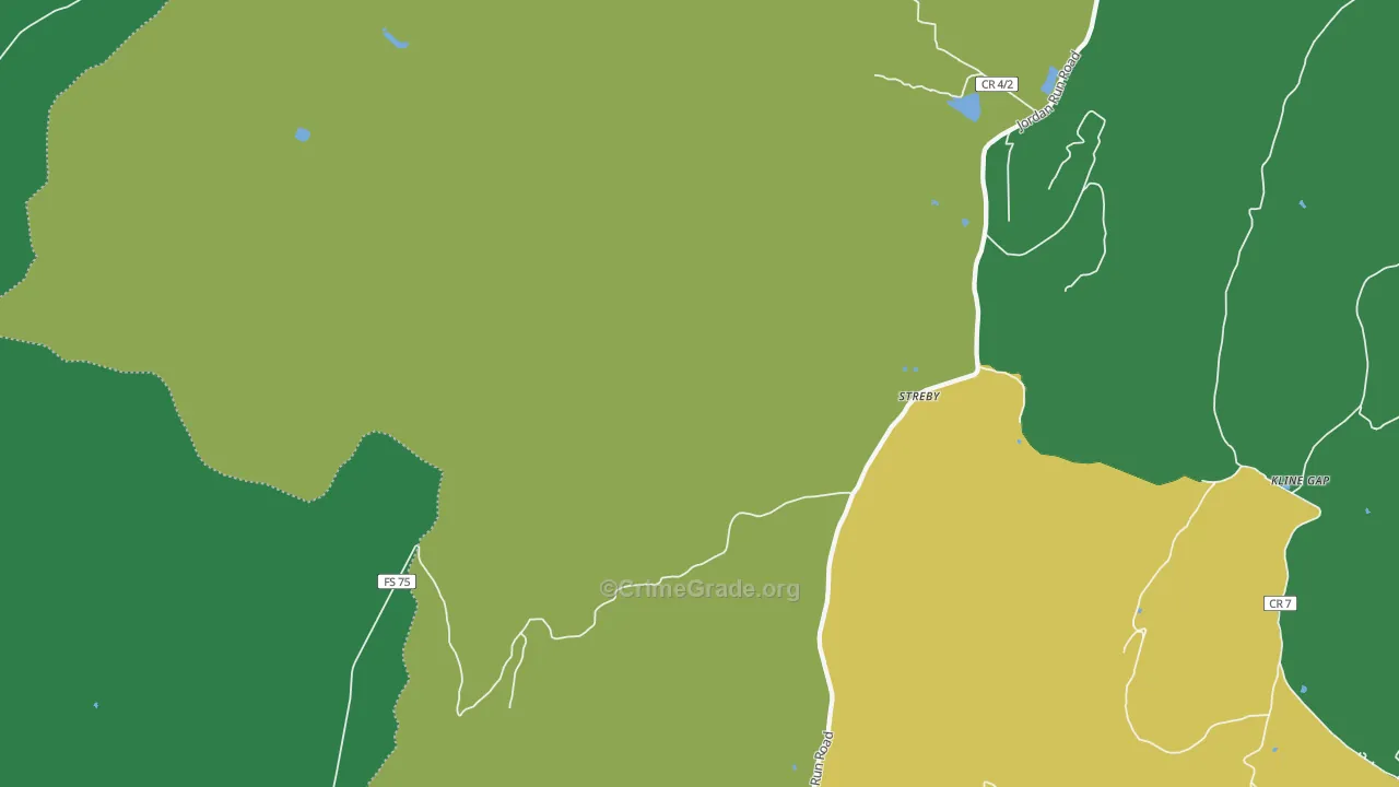 Streby, WV Map of Vehicle Theft Rates