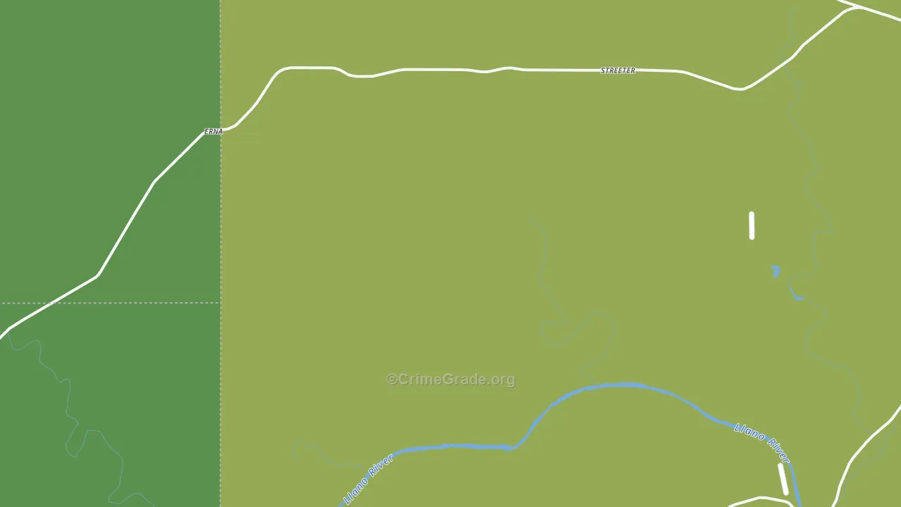 Streeter, TX Map of Vehicle Theft Rates