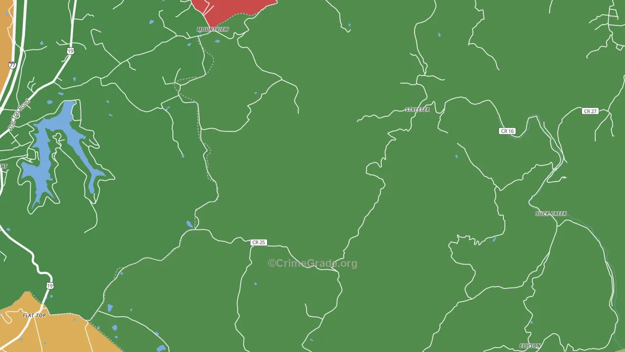 Streeter, WV Map of Vehicle Theft Rates