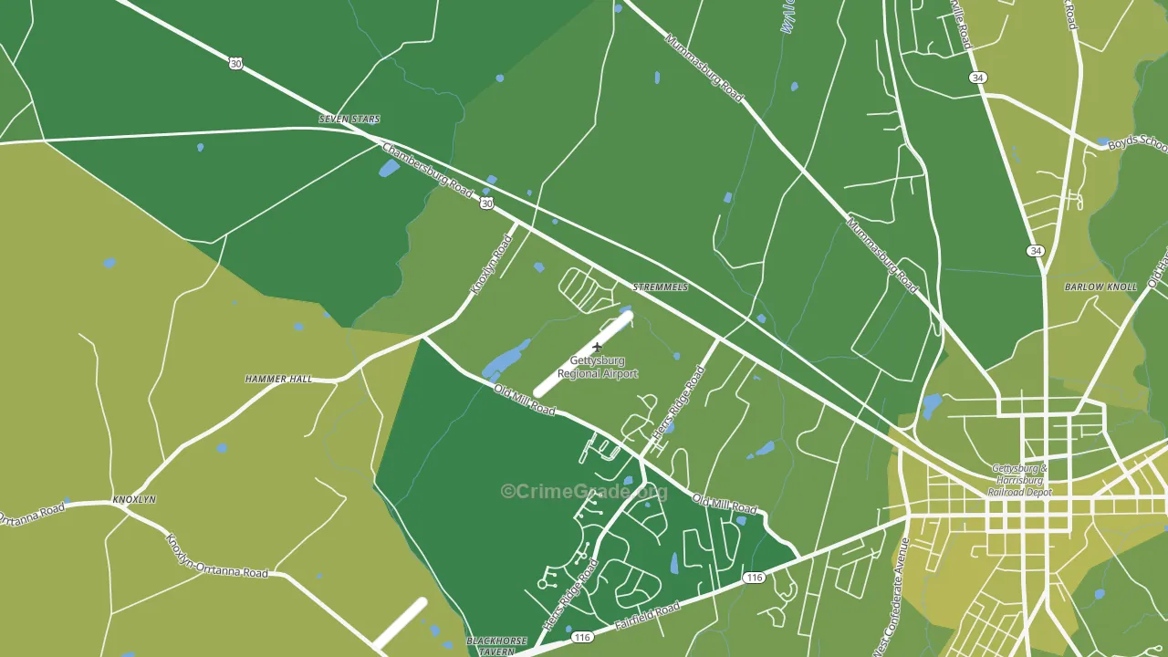 Stremmels, PA Map of Vehicle Theft Rates