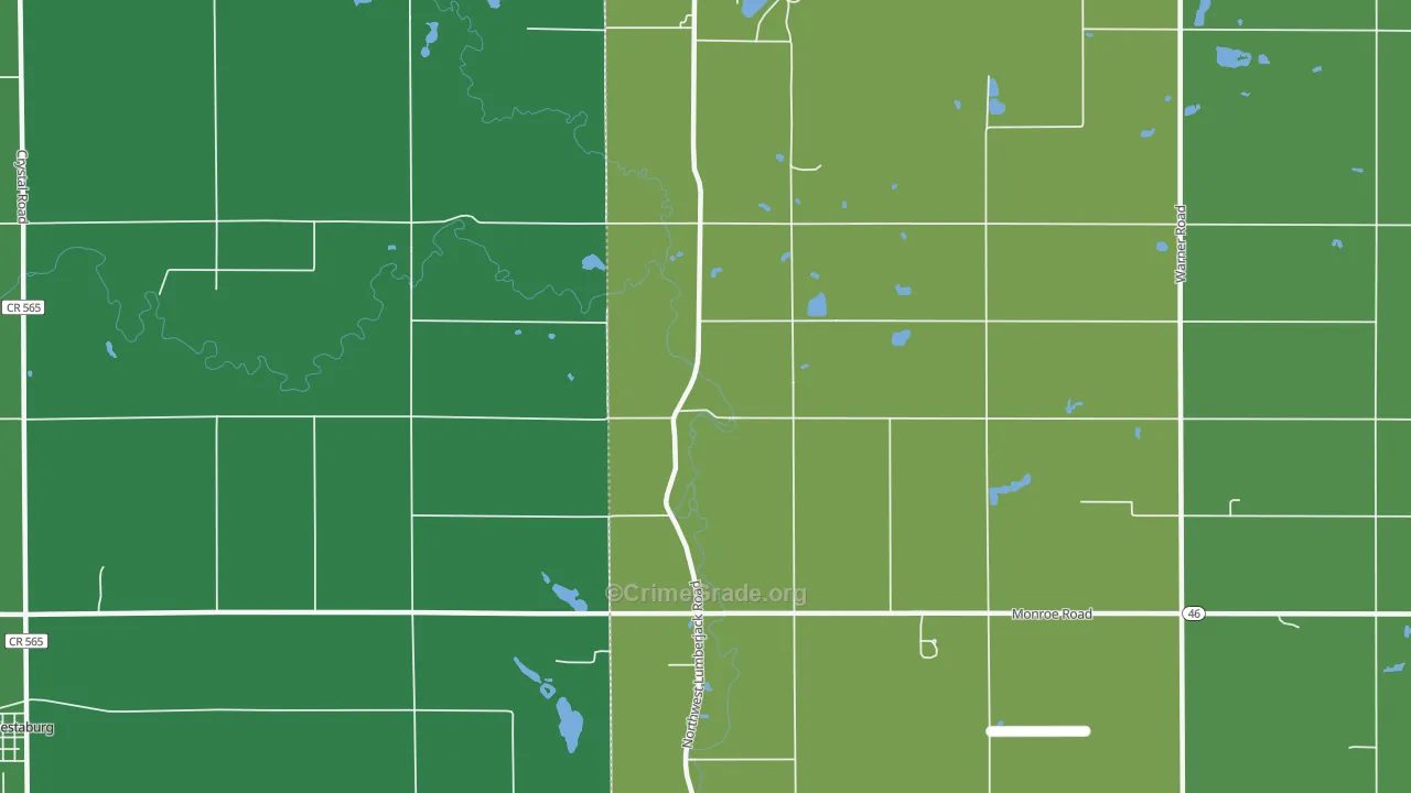 Strickland, MI Map of Vehicle Theft Rates