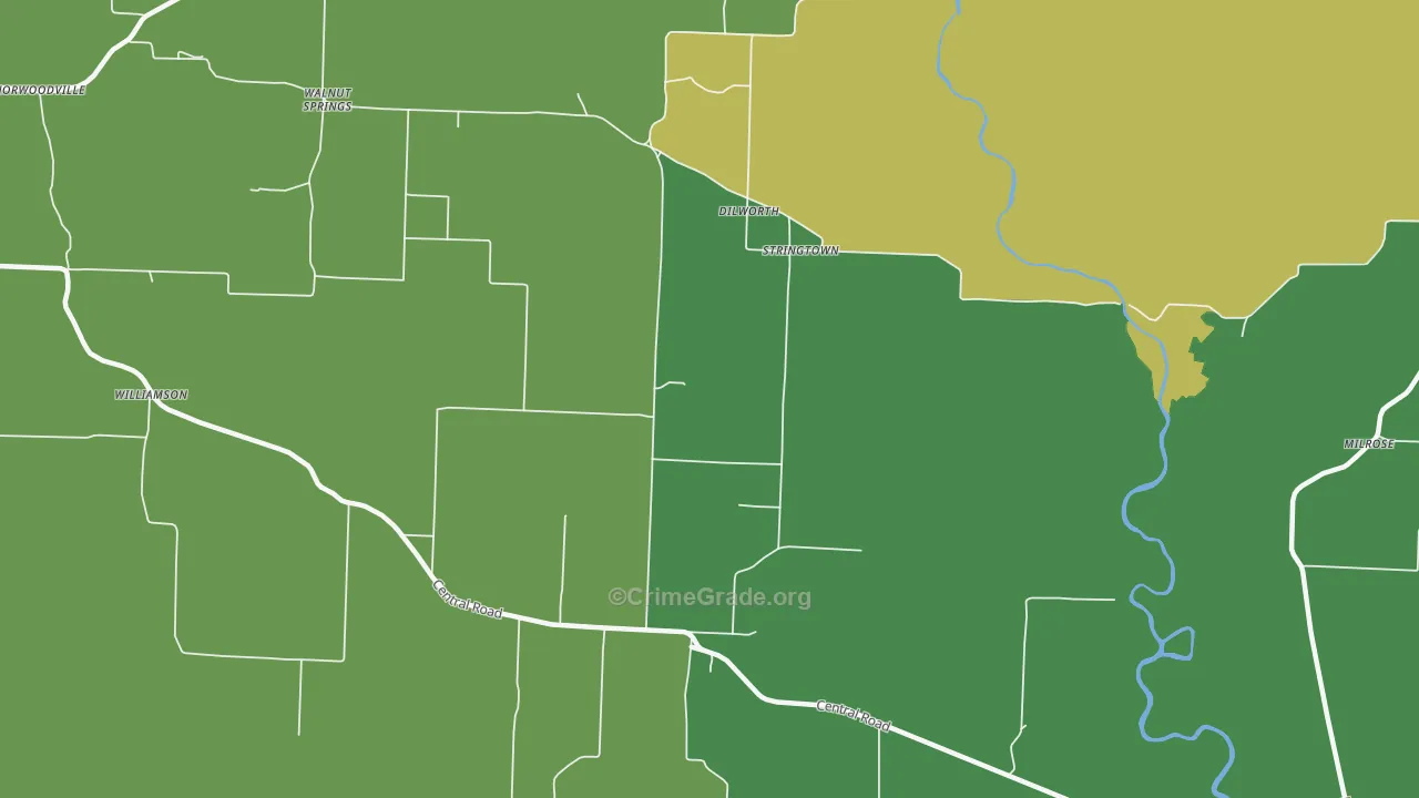 Stringtown, AR Map of Vehicle Theft Rates