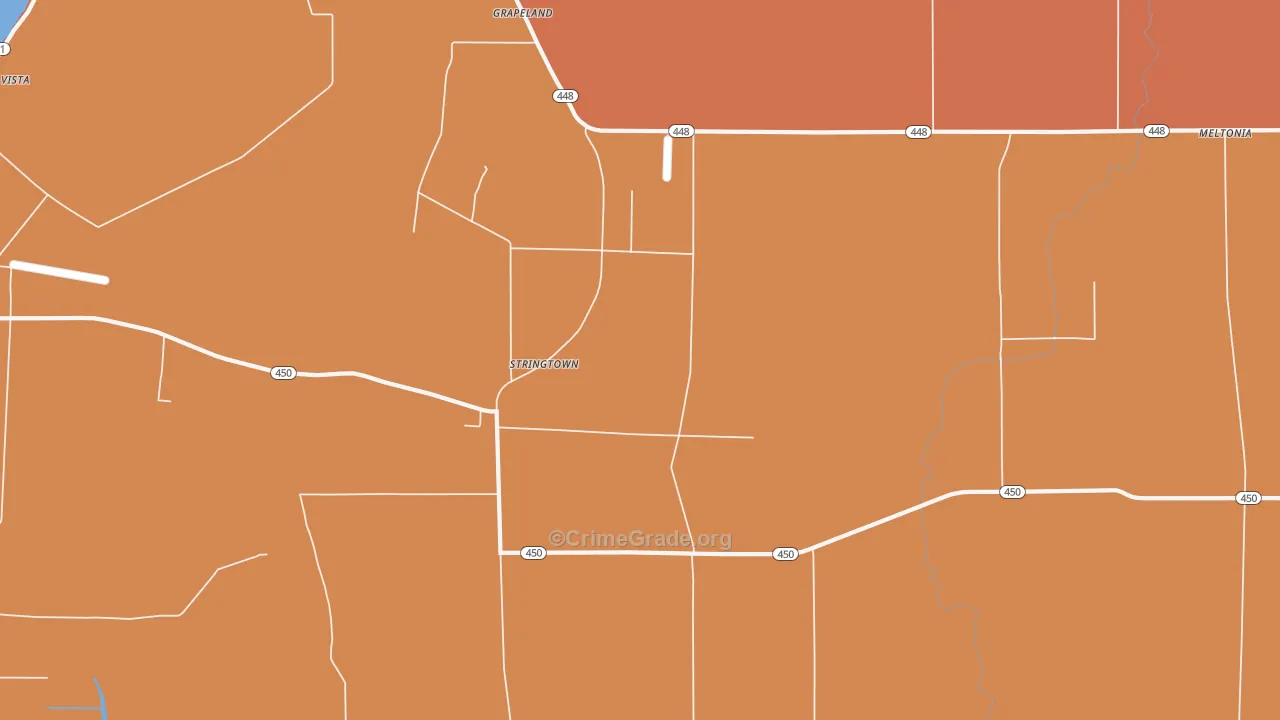 Stringtown, MS Map of Vehicle Theft Rates