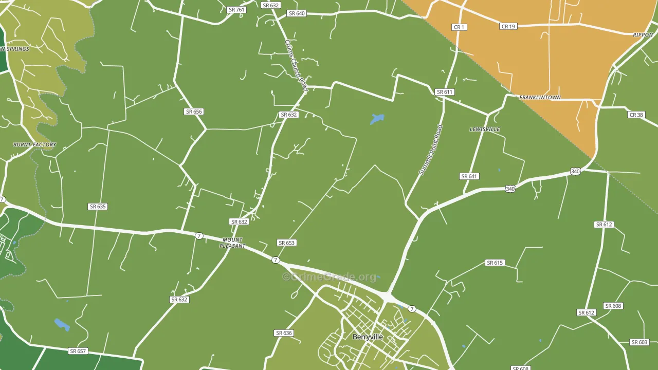Stringtown, VA Map of Vehicle Theft Rates