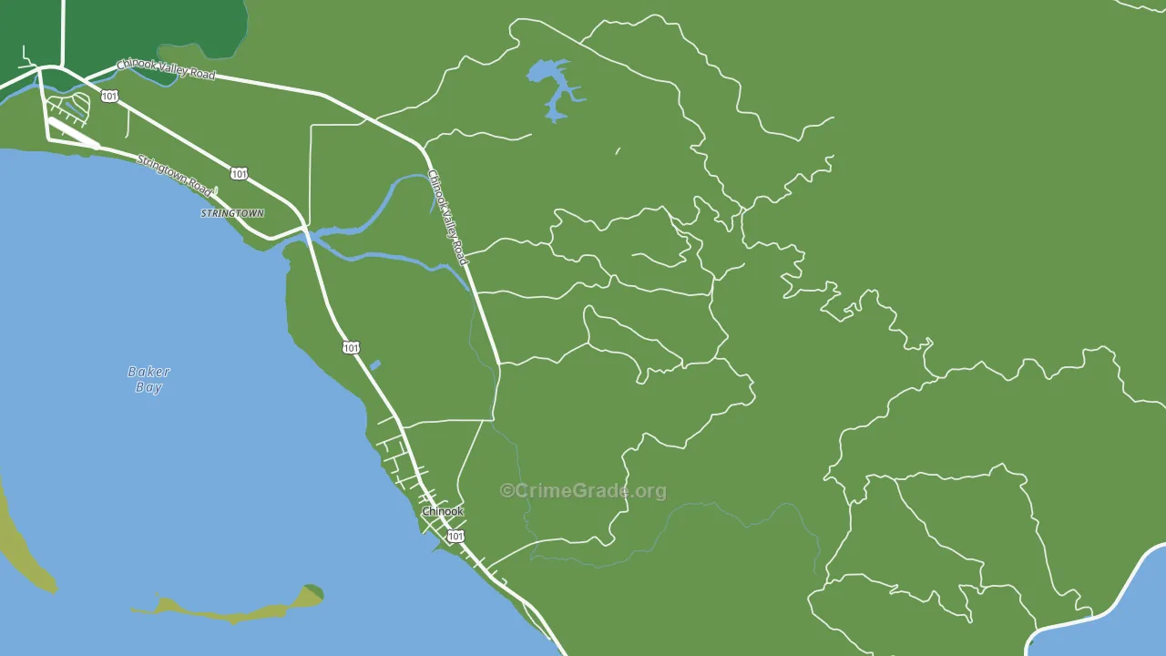 Stringtown, WA Map of Vehicle Theft Rates