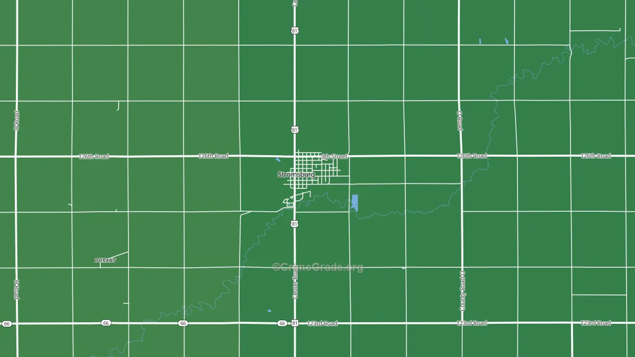 Stromsburg, NE Map of Vehicle Theft Rates