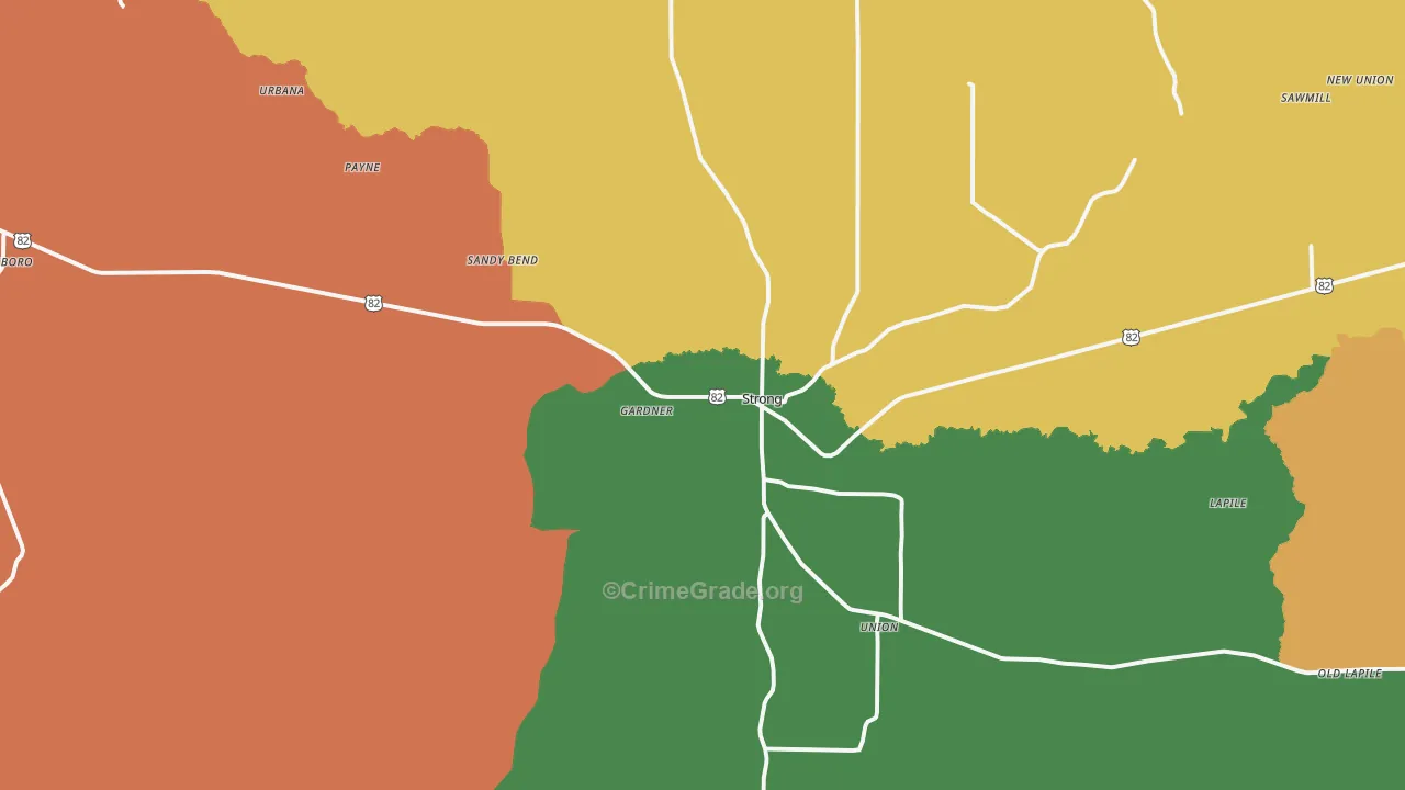 Strong, AR Map of Vehicle Theft Rates