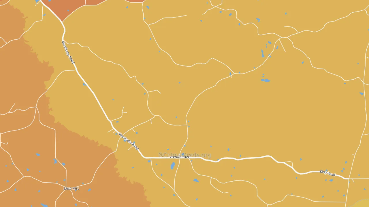 Stronghope, MS Map of Vehicle Theft Rates