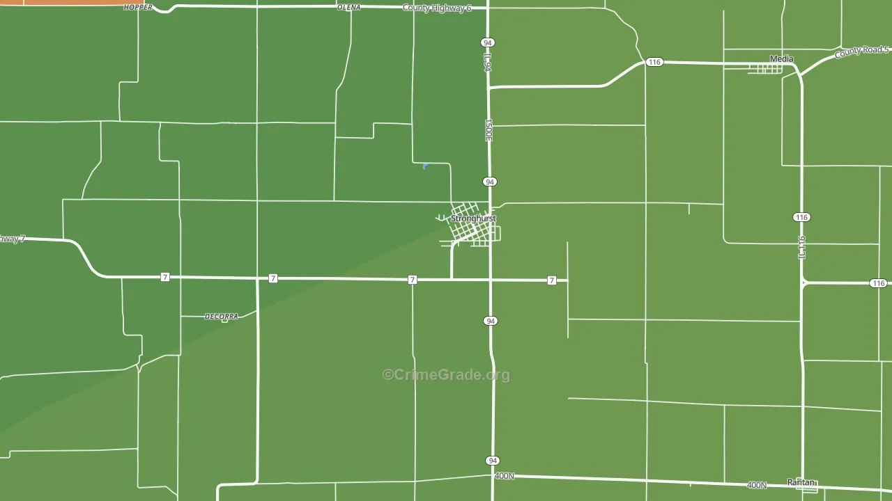 Stronghurst, IL Map of Vehicle Theft Rates