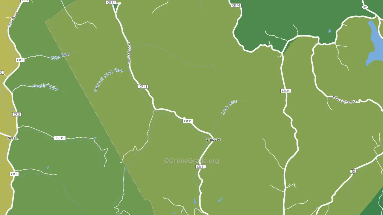 Strouds, WV Map of Vehicle Theft Rates