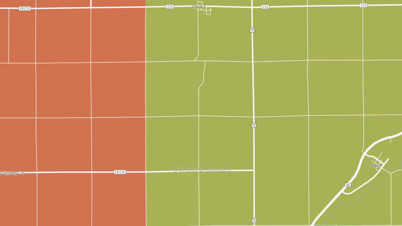 Struble, IA Map of Vehicle Theft Rates