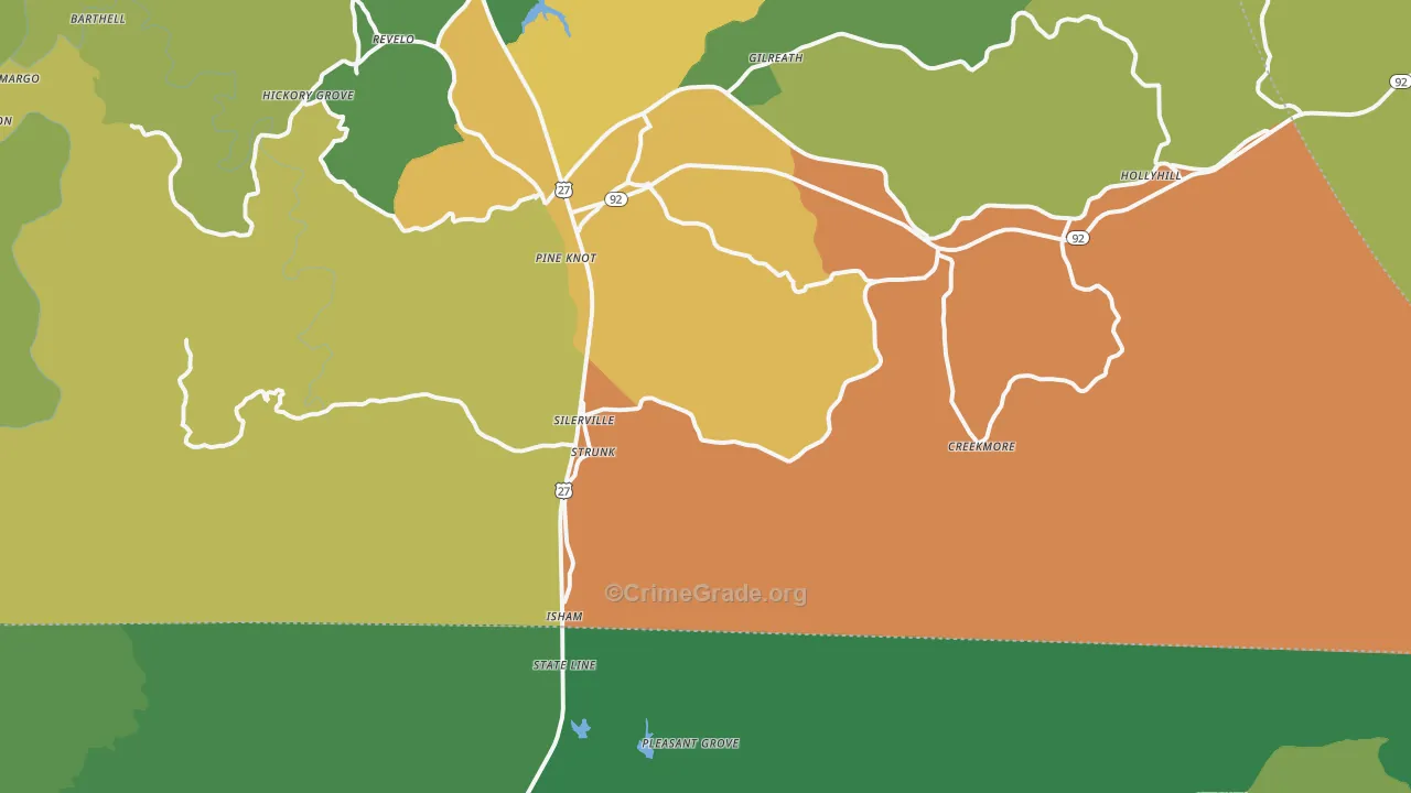 Strunk, KY Map of Vehicle Theft Rates