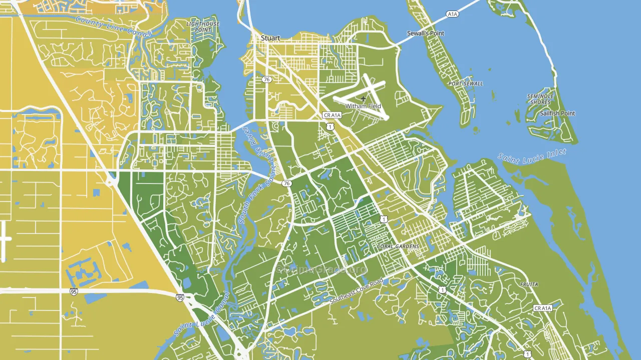 Stuart, FL Map of Vehicle Theft Rates