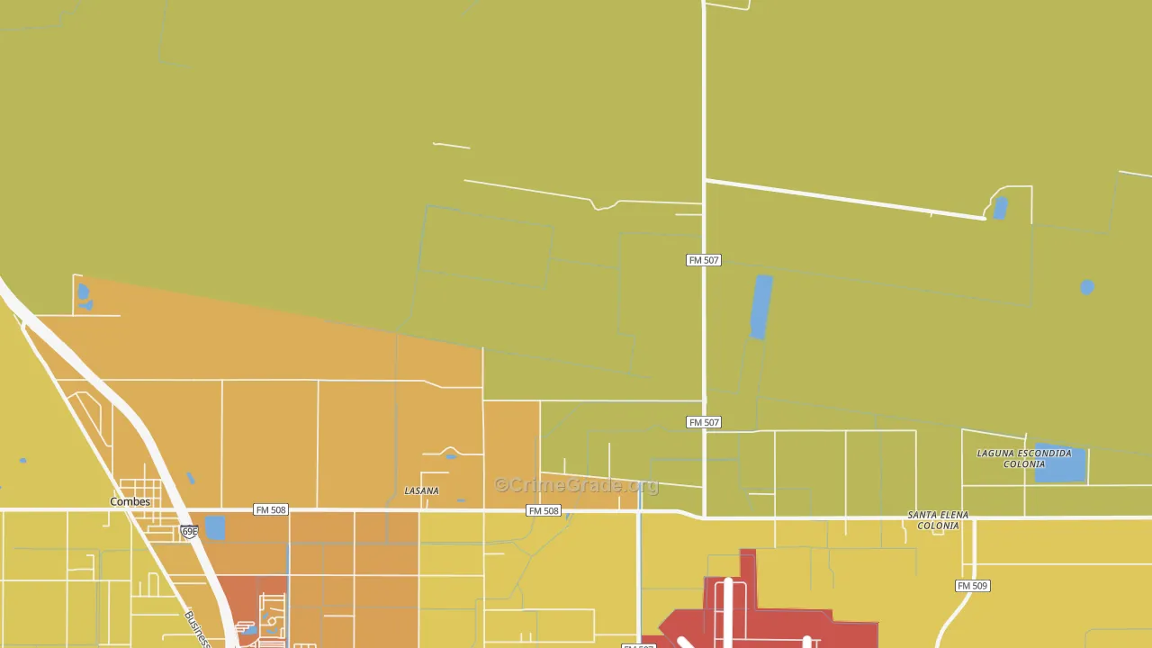 Stuart Place, TX Map of Vehicle Theft Rates