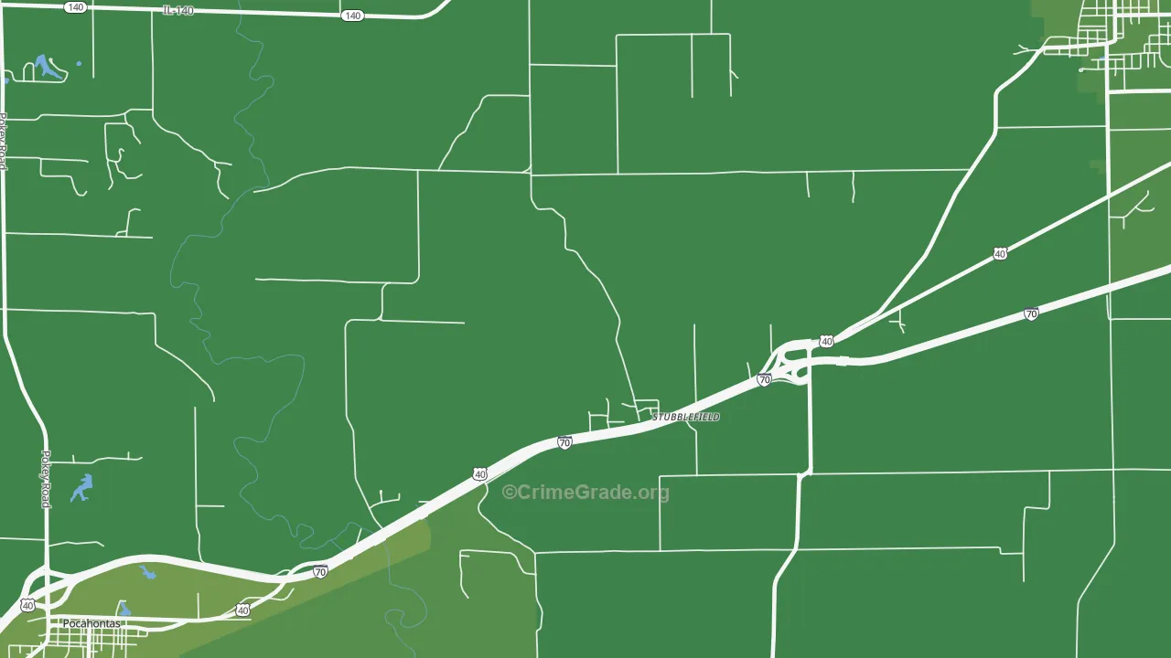 Stubblefield, IL Map of Vehicle Theft Rates