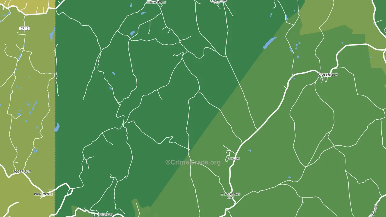 Studa, PA Map of Vehicle Theft Rates