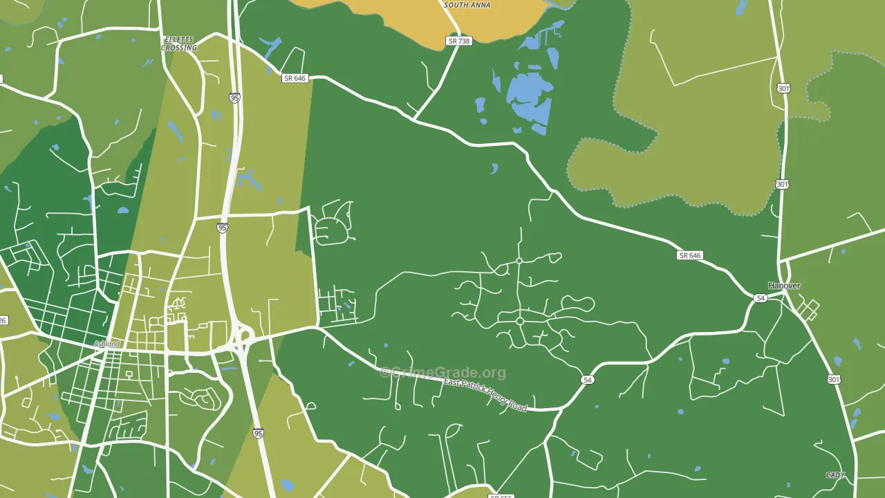 Studley, VA Map of Vehicle Theft Rates