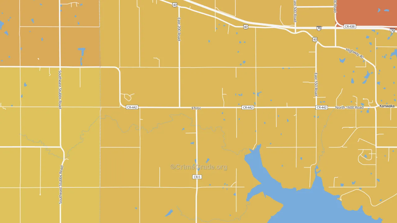 Stull, KS Map of Vehicle Theft Rates