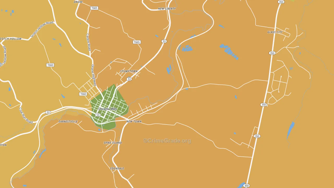 Stumptown, PA Map of Vehicle Theft Rates