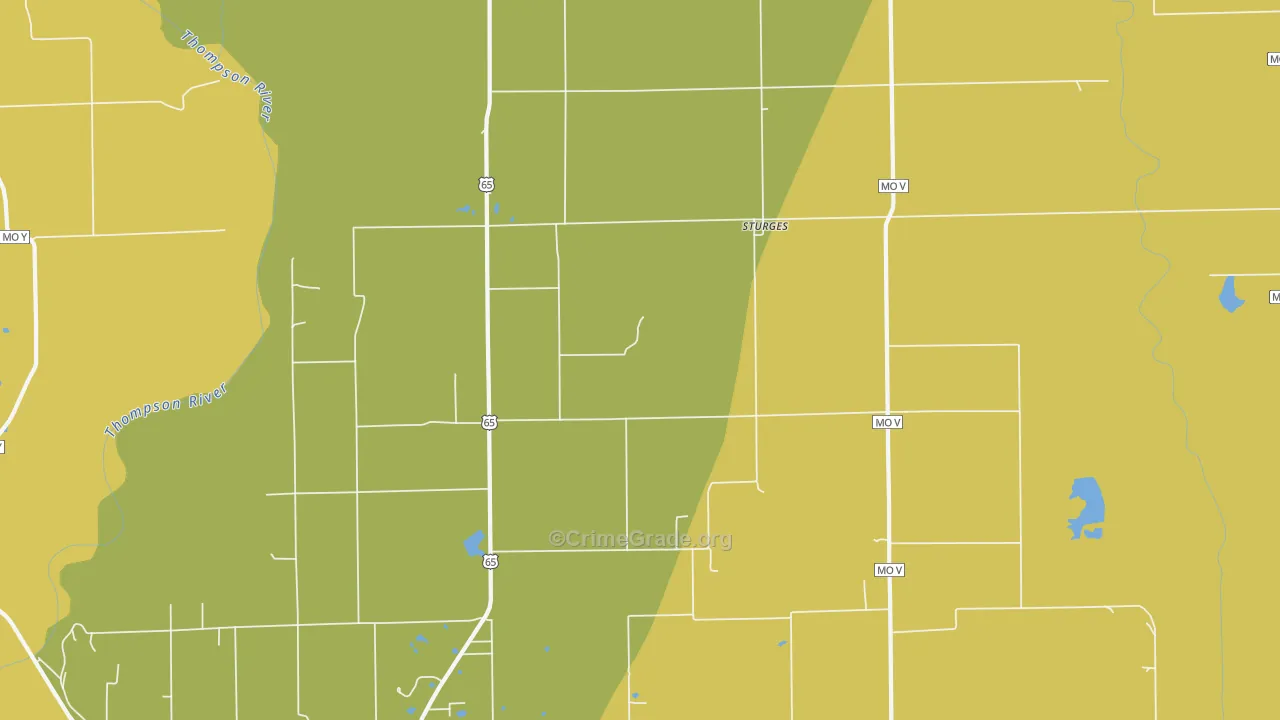 Sturges, MO Map of Vehicle Theft Rates