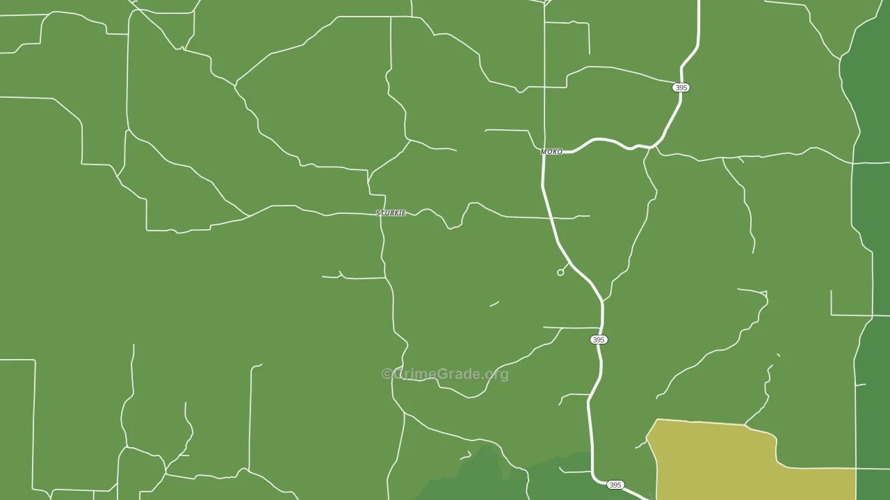 Sturkie, AR Map of Vehicle Theft Rates