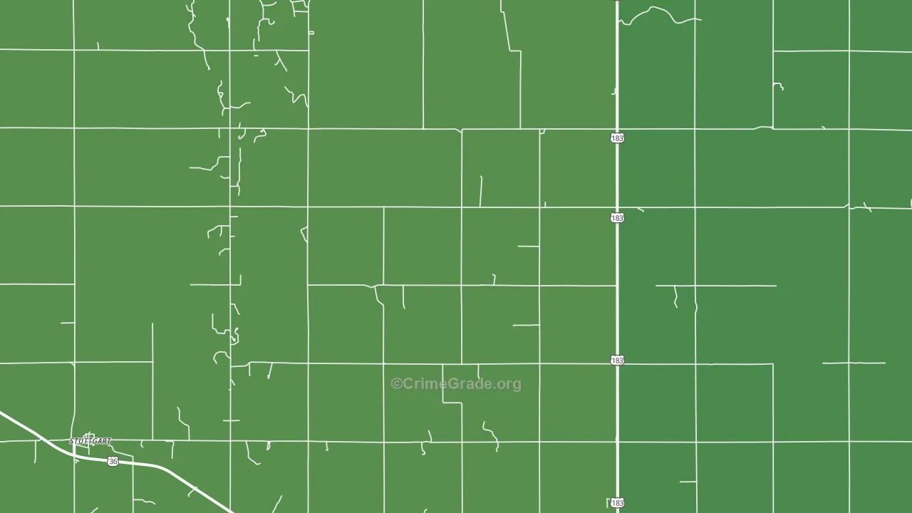 Stuttgart, KS Map of Vehicle Theft Rates