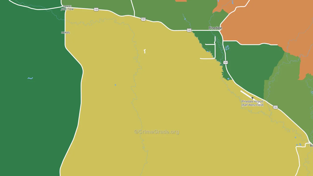 Sublette County, WY Map of Vehicle Theft Rates