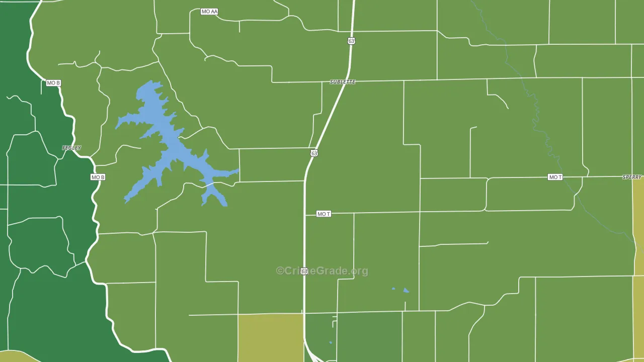 Sublette, MO Map of Vehicle Theft Rates