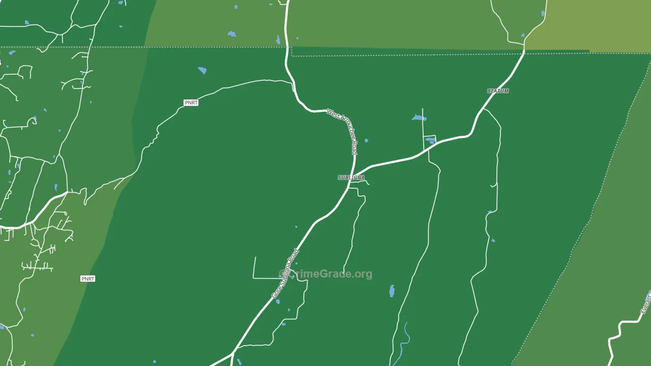 Subligna, GA Map of Vehicle Theft Rates