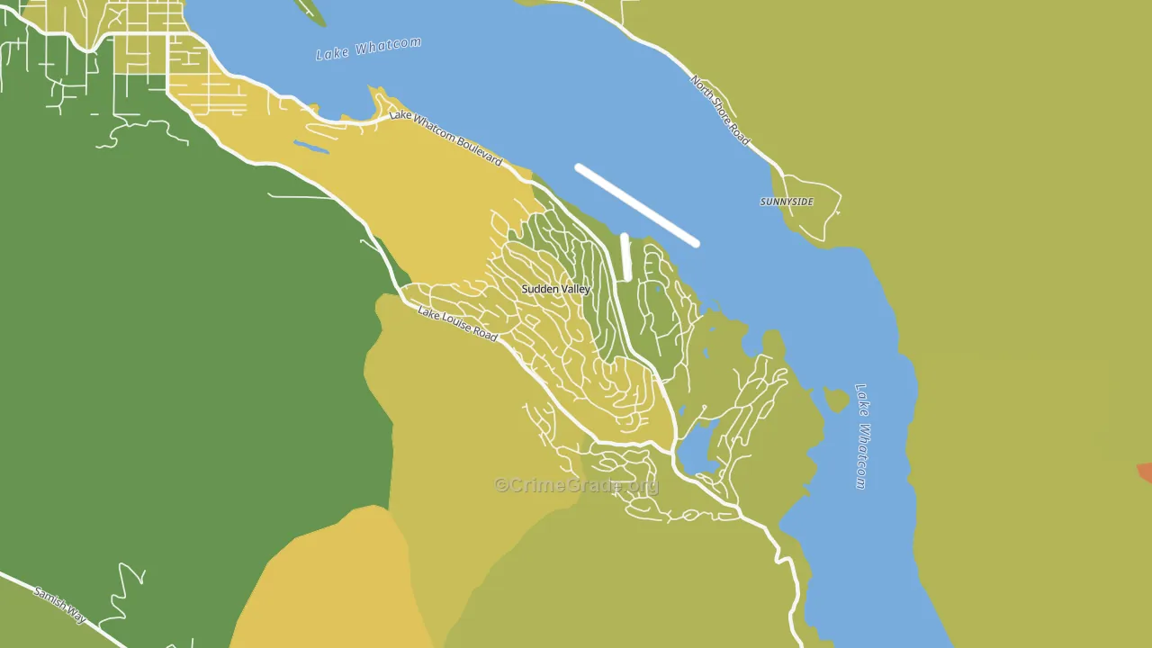 Sudden Valley, WA Map of Vehicle Theft Rates