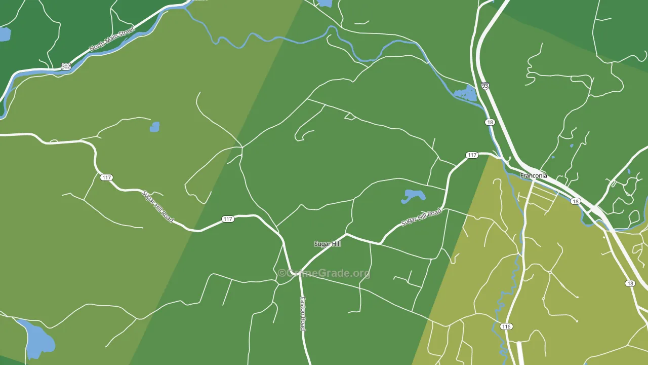 Sugar Hill, NH Map of Vehicle Theft Rates