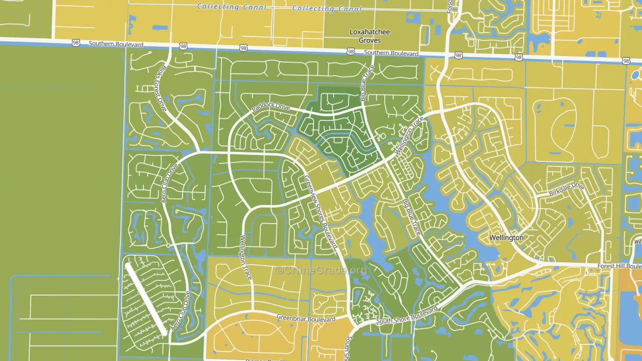 Sugar Pond Manor of Wellington, Wellington, FL Map of Vehicle Theft Rates
