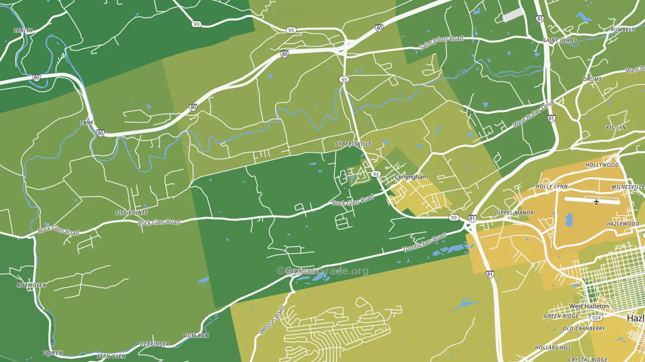 Sugarloaf, PA Map of Vehicle Theft Rates