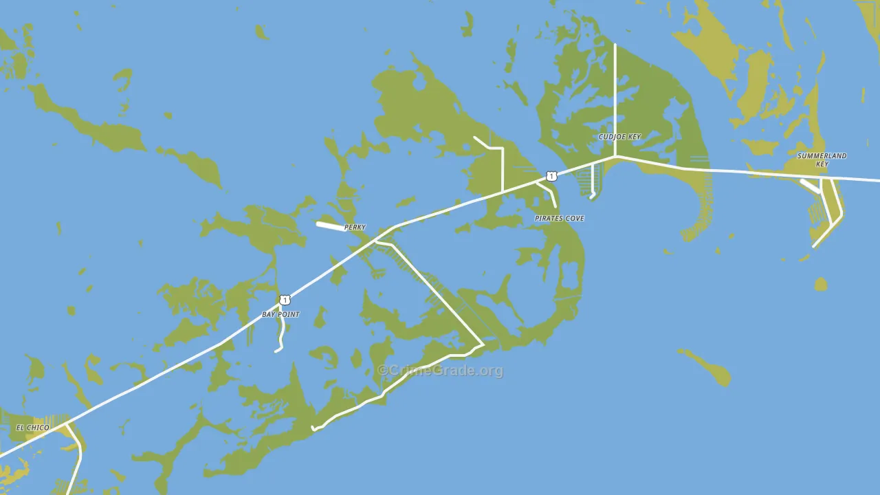 Sugarloaf Shores, FL Map of Vehicle Theft Rates