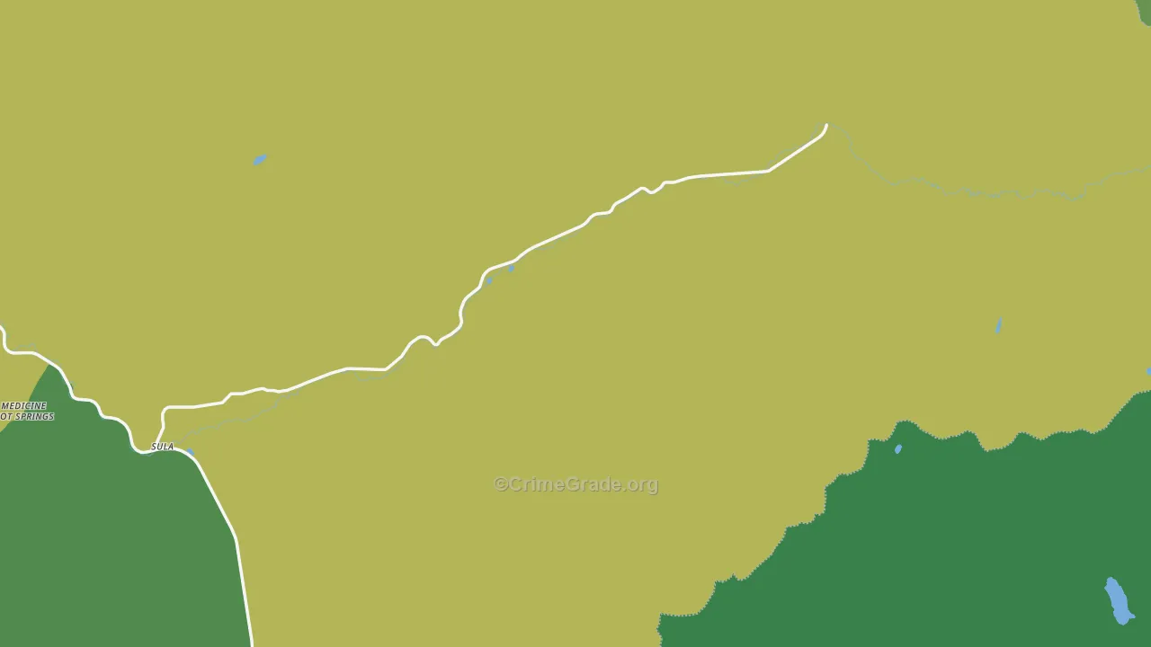 Sula, MT Map of Vehicle Theft Rates