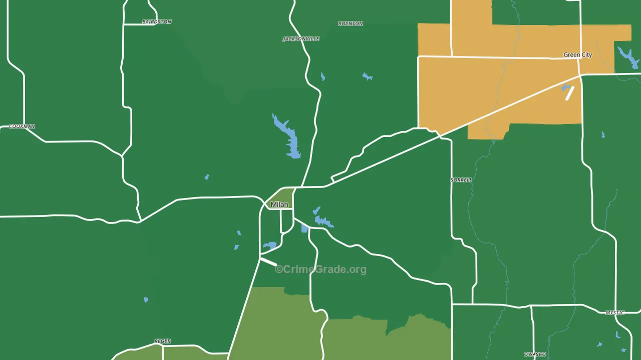 Sullivan County, MO Map of Vehicle Theft Rates