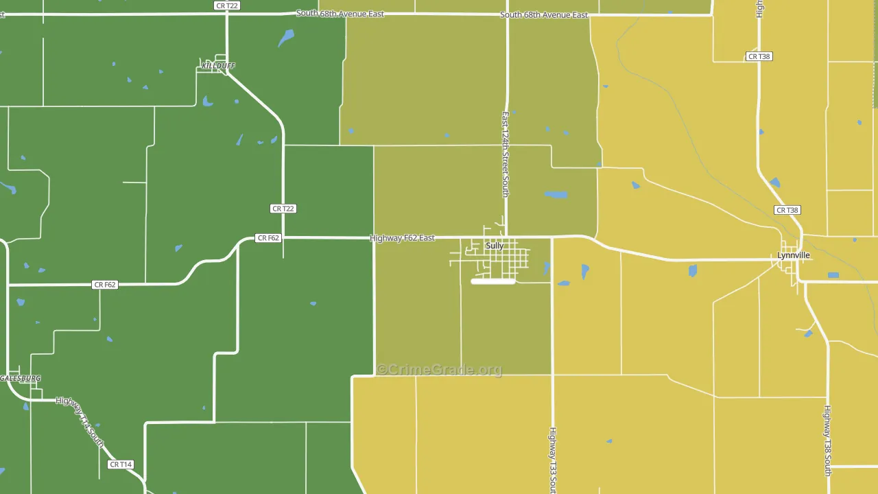 Sully, IA Map of Vehicle Theft Rates