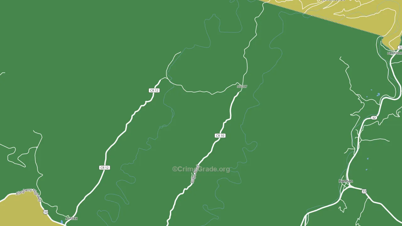 Sully, WV Map of Vehicle Theft Rates