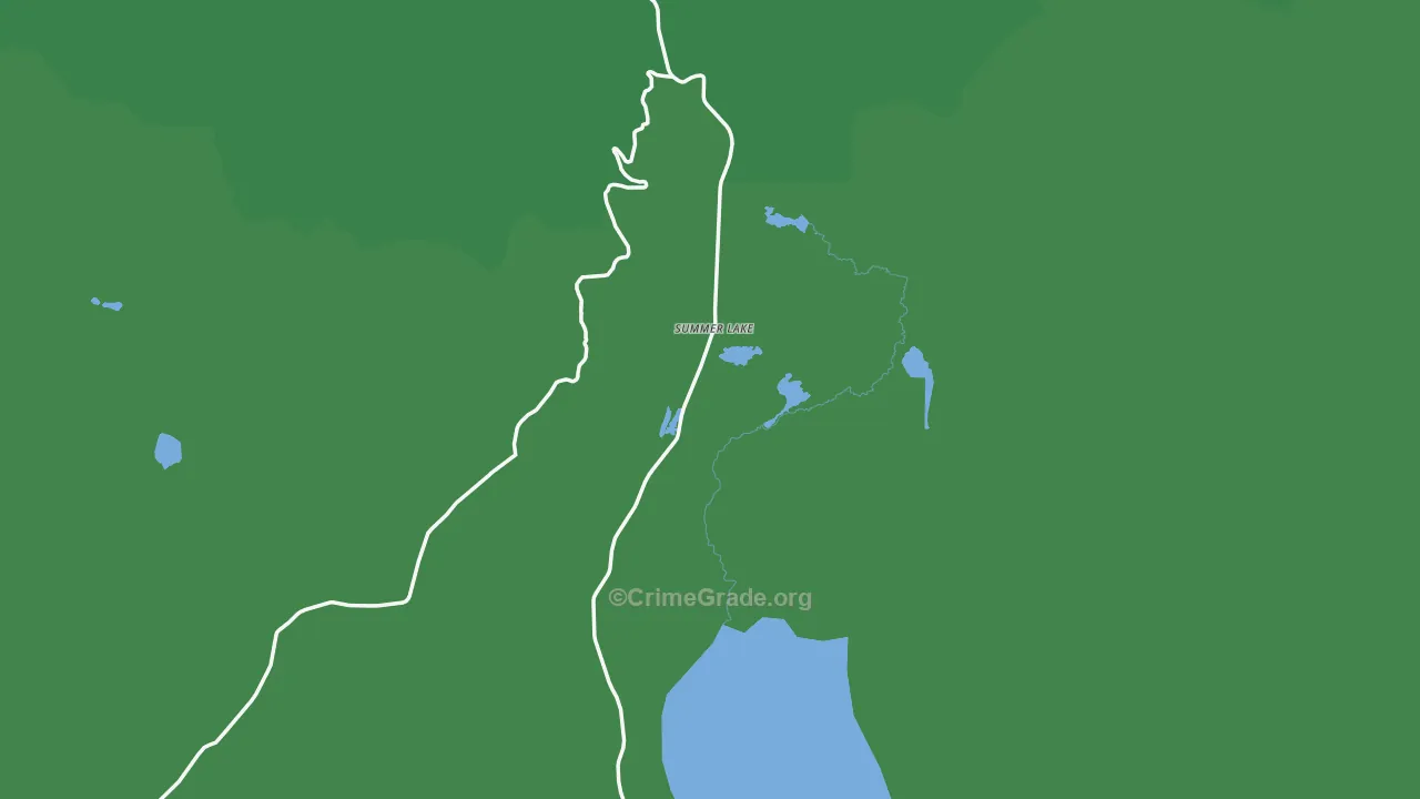 Summer Lake, OR Map of Vehicle Theft Rates