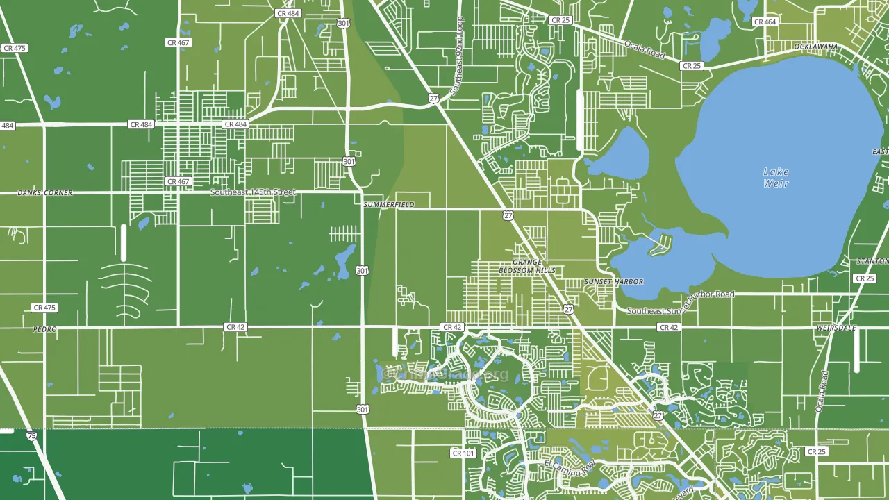 Summerfield, FL Map of Vehicle Theft Rates