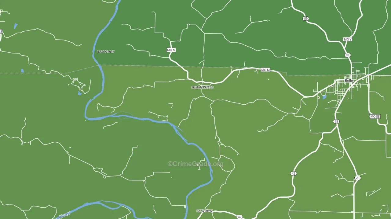 Summerfield, MO Map of Vehicle Theft Rates