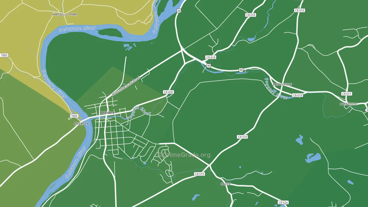 Summerfield, NJ Map of Vehicle Theft Rates