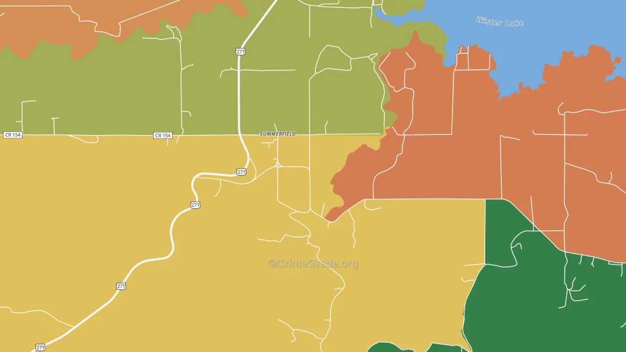Summerfield, OK Map of Vehicle Theft Rates