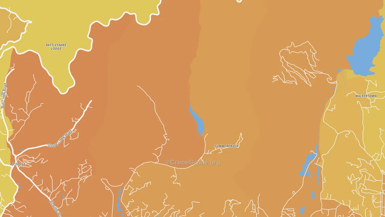 Summerhaven, NC Map of Vehicle Theft Rates
