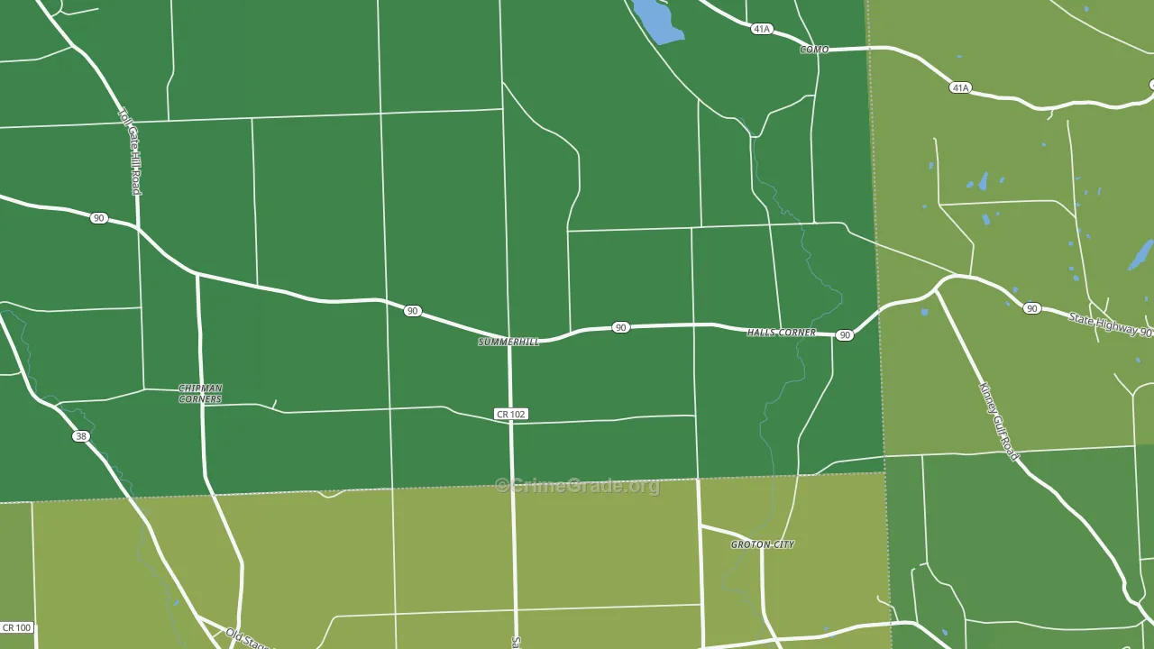 Summerhill, NY Map of Vehicle Theft Rates