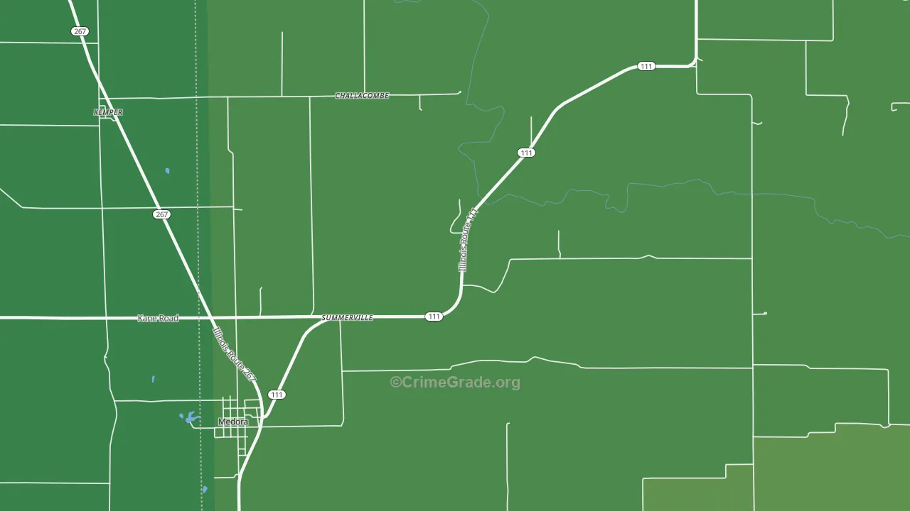 Summerville, IL Map of Vehicle Theft Rates