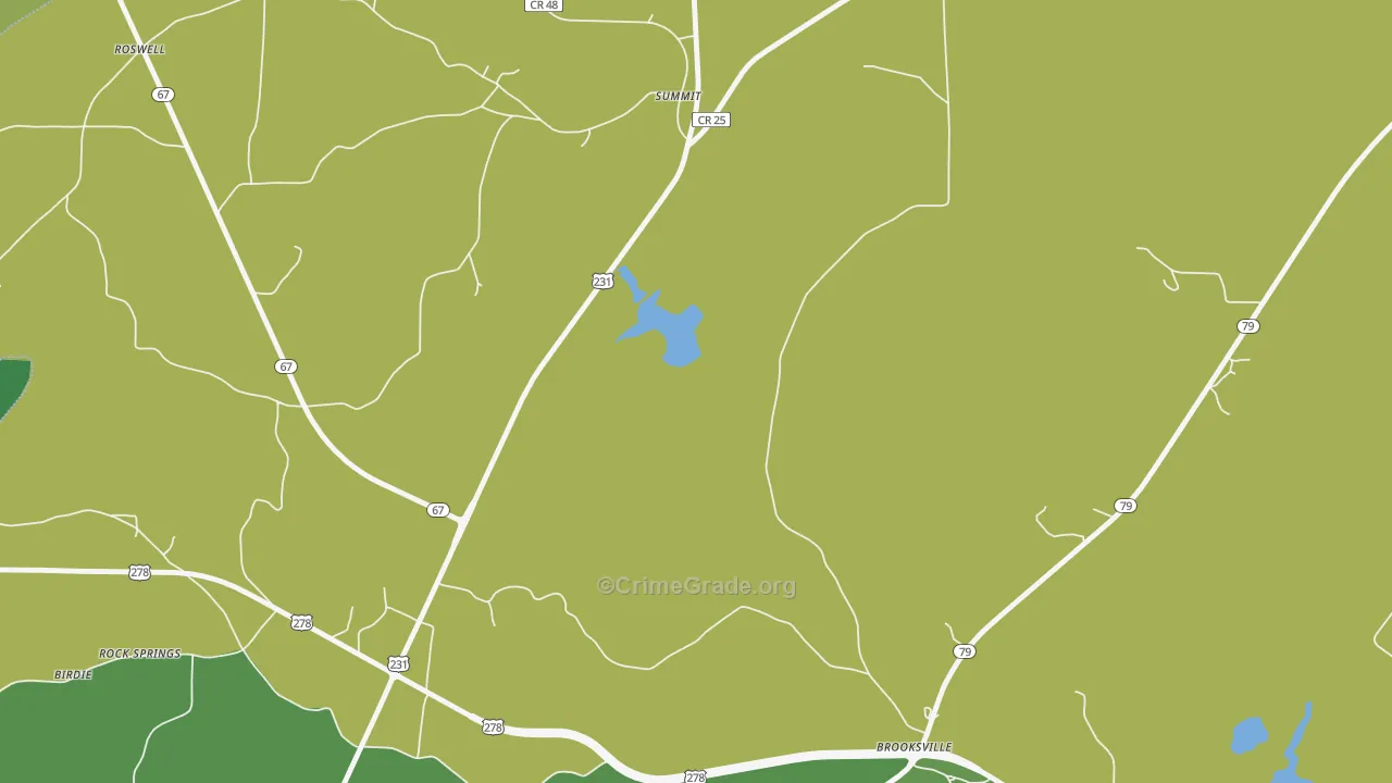 Summit, AL Map of Vehicle Theft Rates