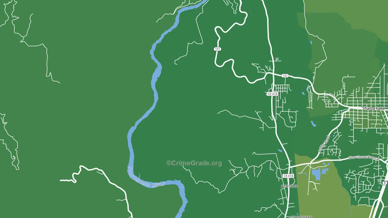 Summit City, CA Map of Vehicle Theft Rates