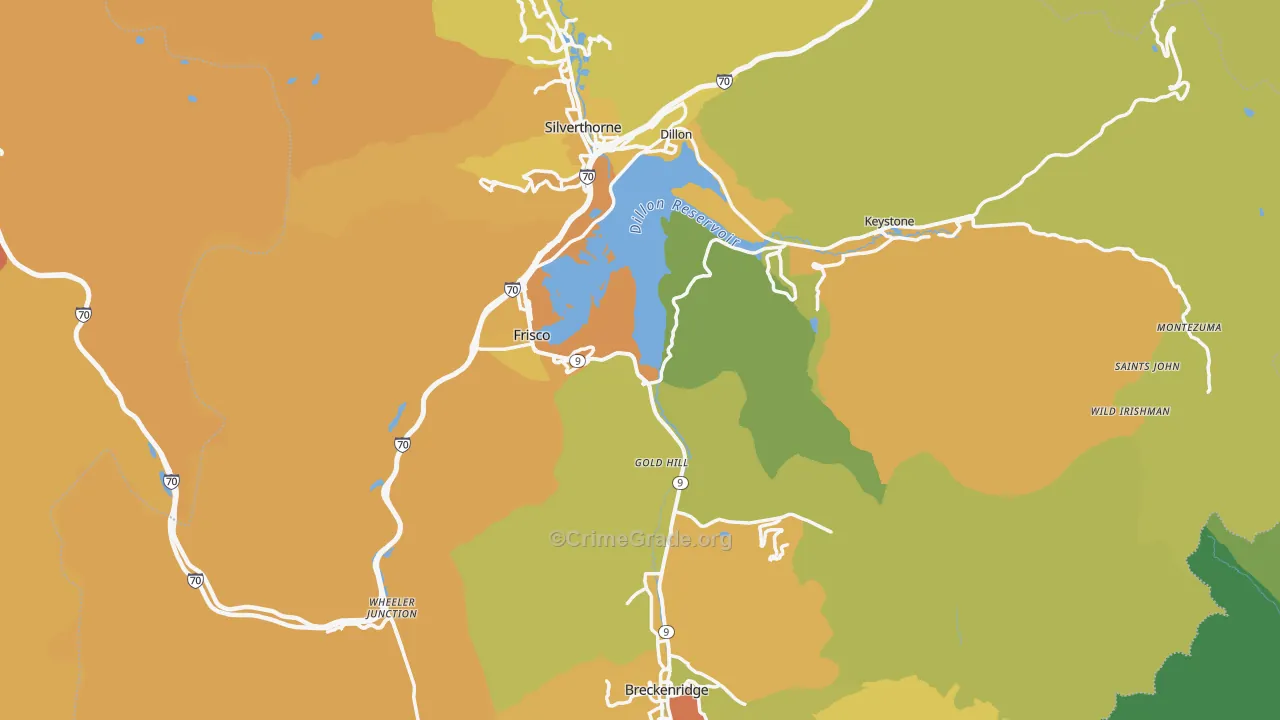 Summit County, CO Map of Vehicle Theft Rates