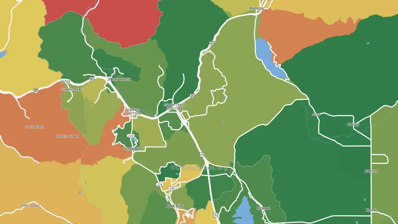 Summit County, UT Map of Vehicle Theft Rates